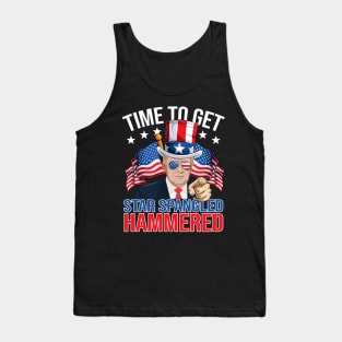 Trump Time To Get Star Spangled Hammered 4th Of July Tank Top